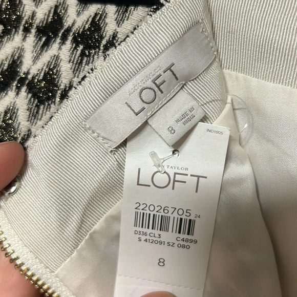 LOFT Metallic Diamond Jacquard‎ Skirt NWT - Picture 8 of 8